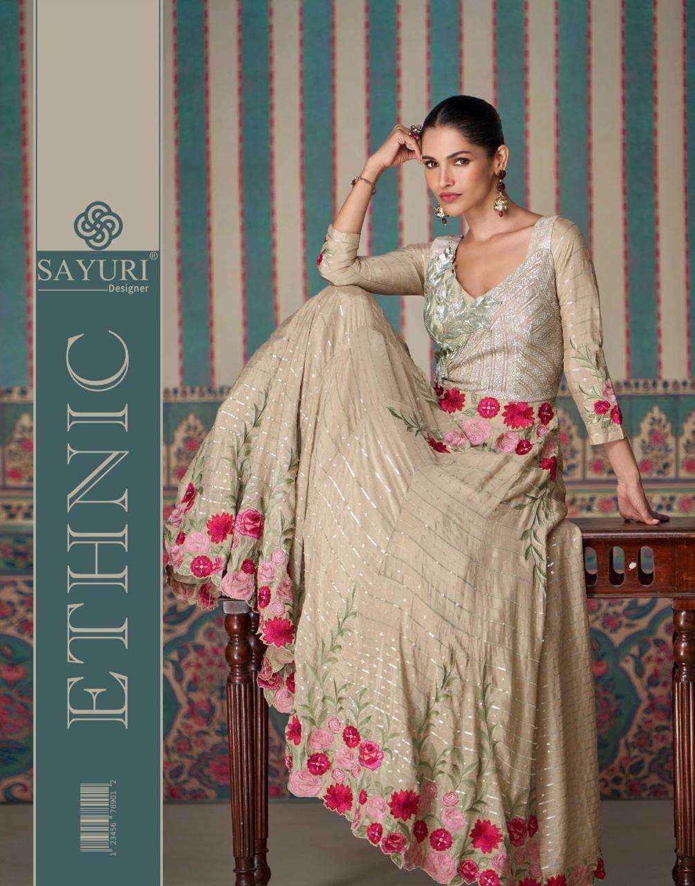 Sayuri Designer Ethnic Readymade Chinon Silk Dress 3 pcs Catalogue