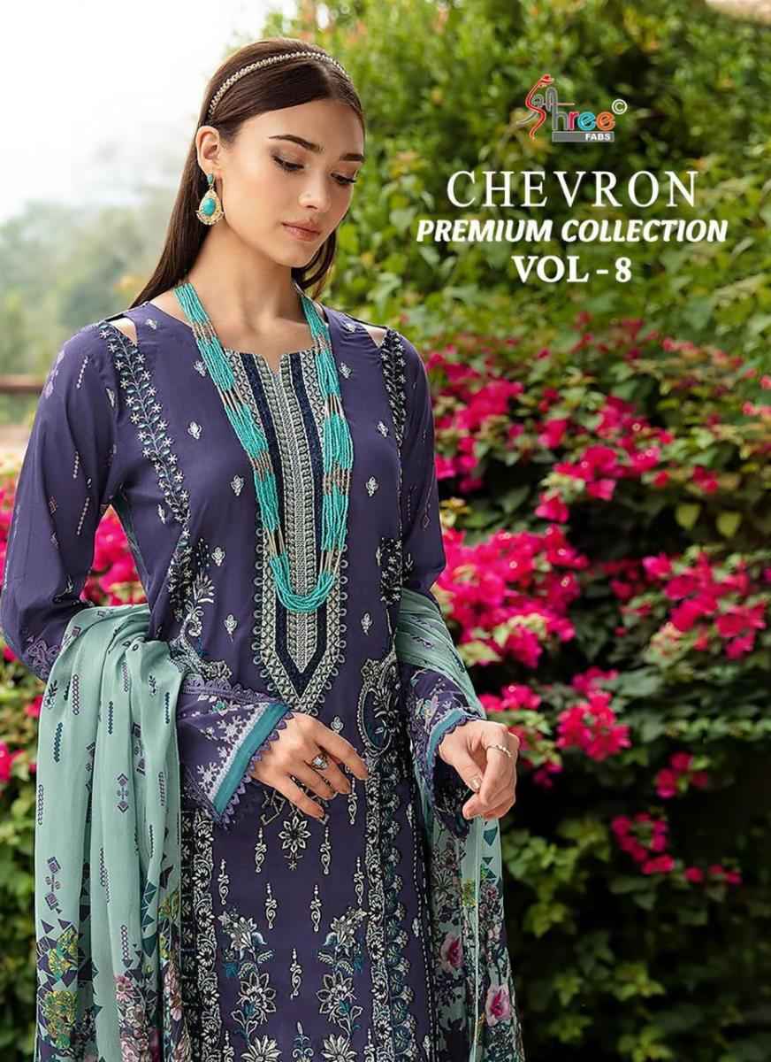 Shree Fabs Chevron Premium Collection Vol 8 Cotton Dress Material 8 pcs Catalogue