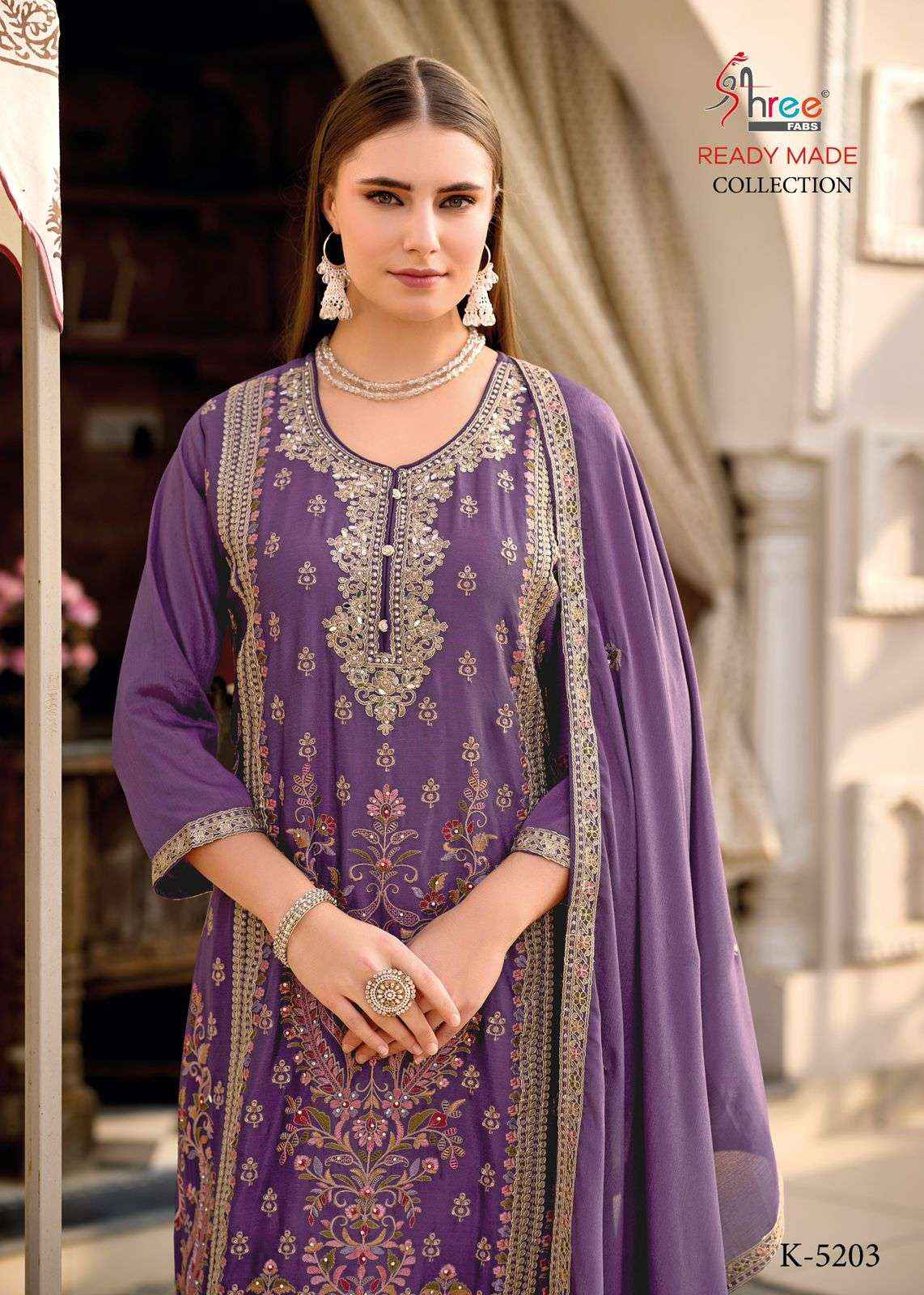 Shree Fabs K 5203 Chinon Dress Material 3 pcs Catalogue