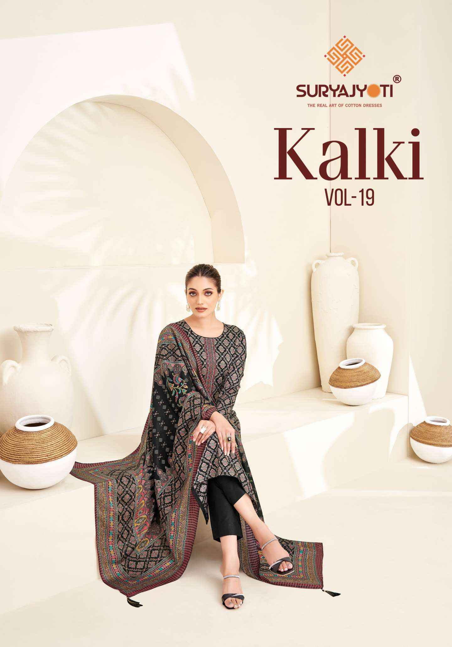 Suryajyoti Kalki Vol 19 Jam Satin Dress Material 8 Pc Catalouge