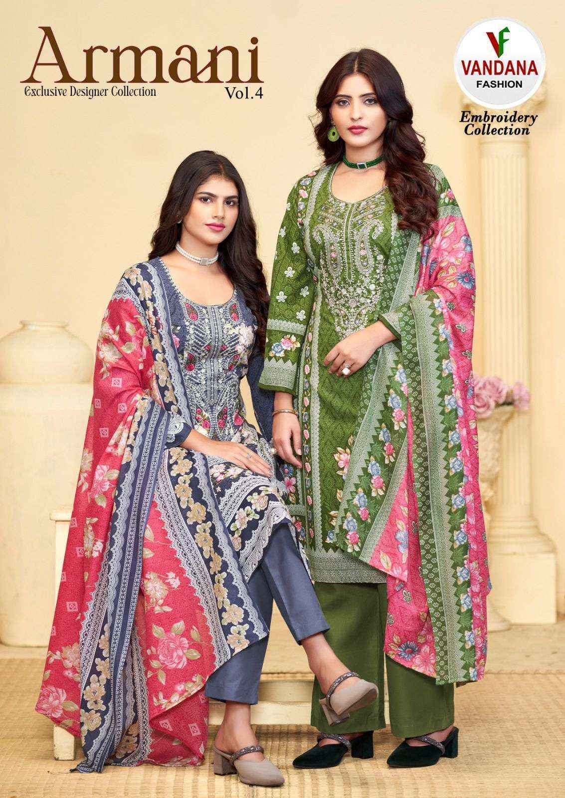 Vandana Fashion Armani Vol 4 Cotton Dress Material Womens Clothing Store  Online