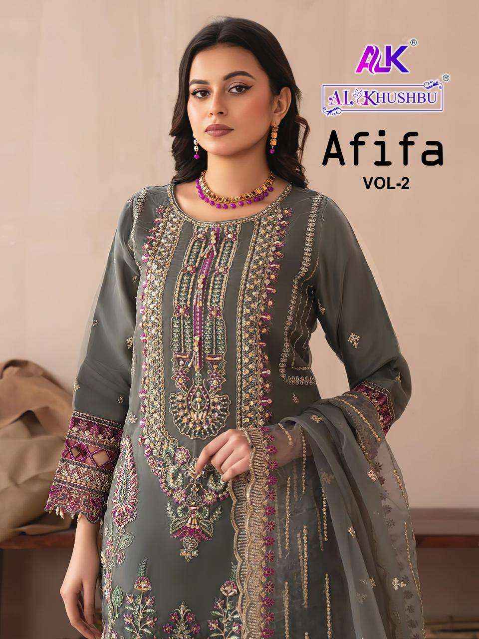 AL Khushbu Afifa Vol 2 Georgette Dress Material 3 pcs Catalogue