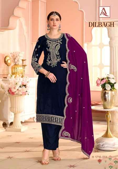 Alok Dilbagh Velvet Dress Material 4 pcs Catalogue