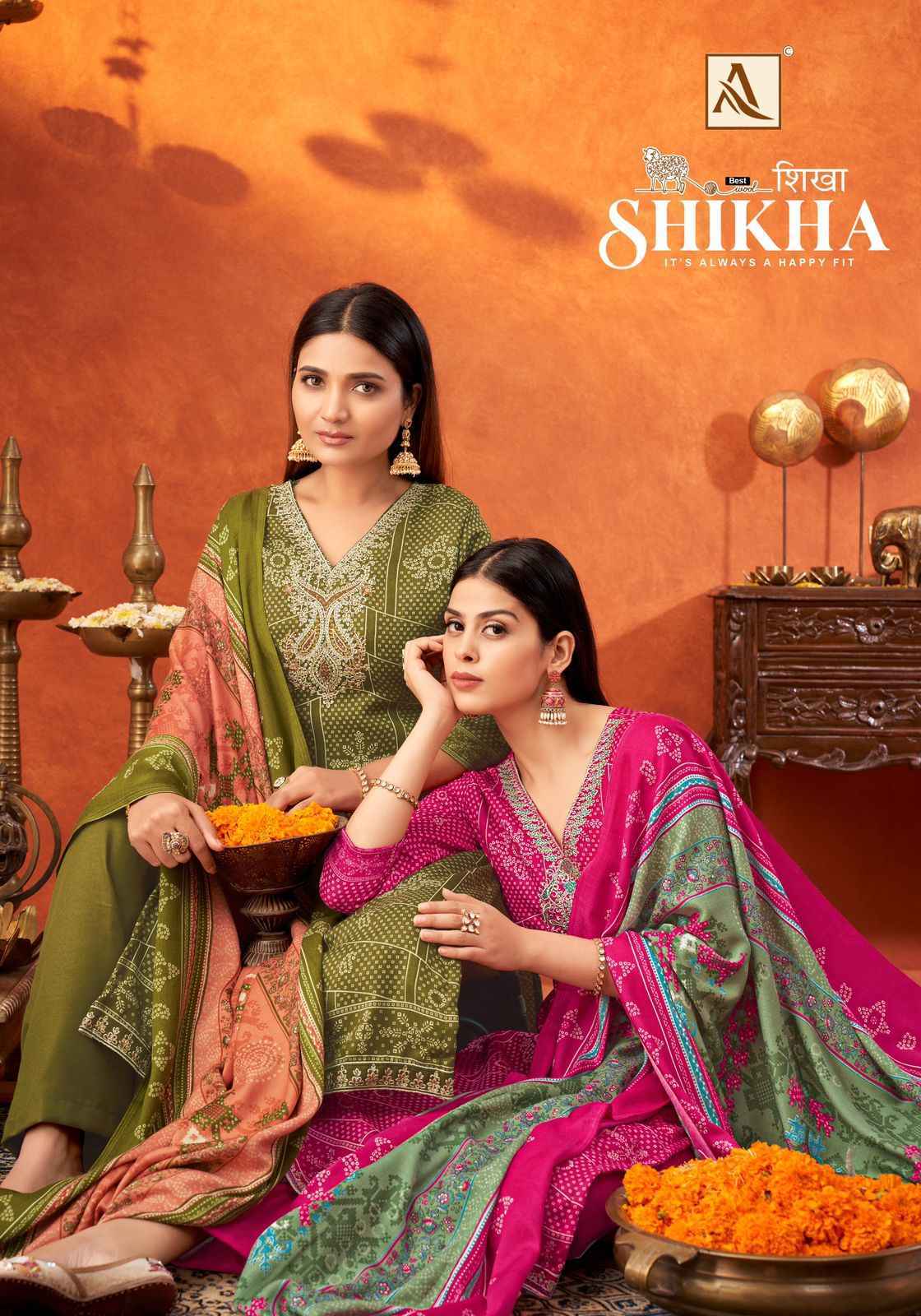 Alok Shikha Woolen Pashmina Dress Material 8 Pc Catalogue