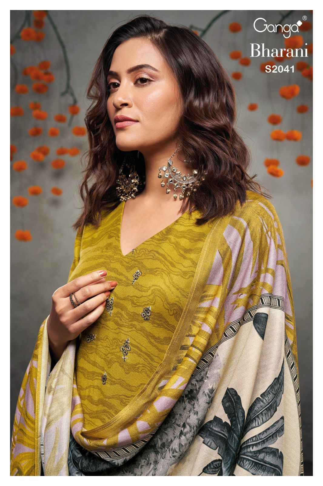 Ganga Bharani S-2041 Wool Pashmina Dress Material 4 Pc Catalogue