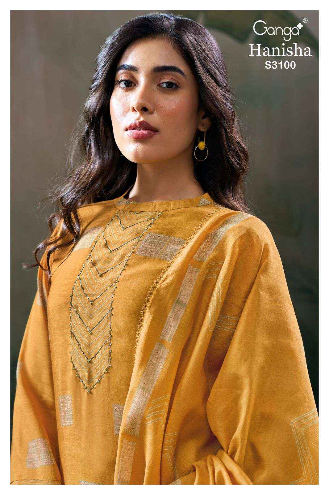 Ganga Hanisha 3100 Bamber Silk Dress Material 4 pcs Catalogue