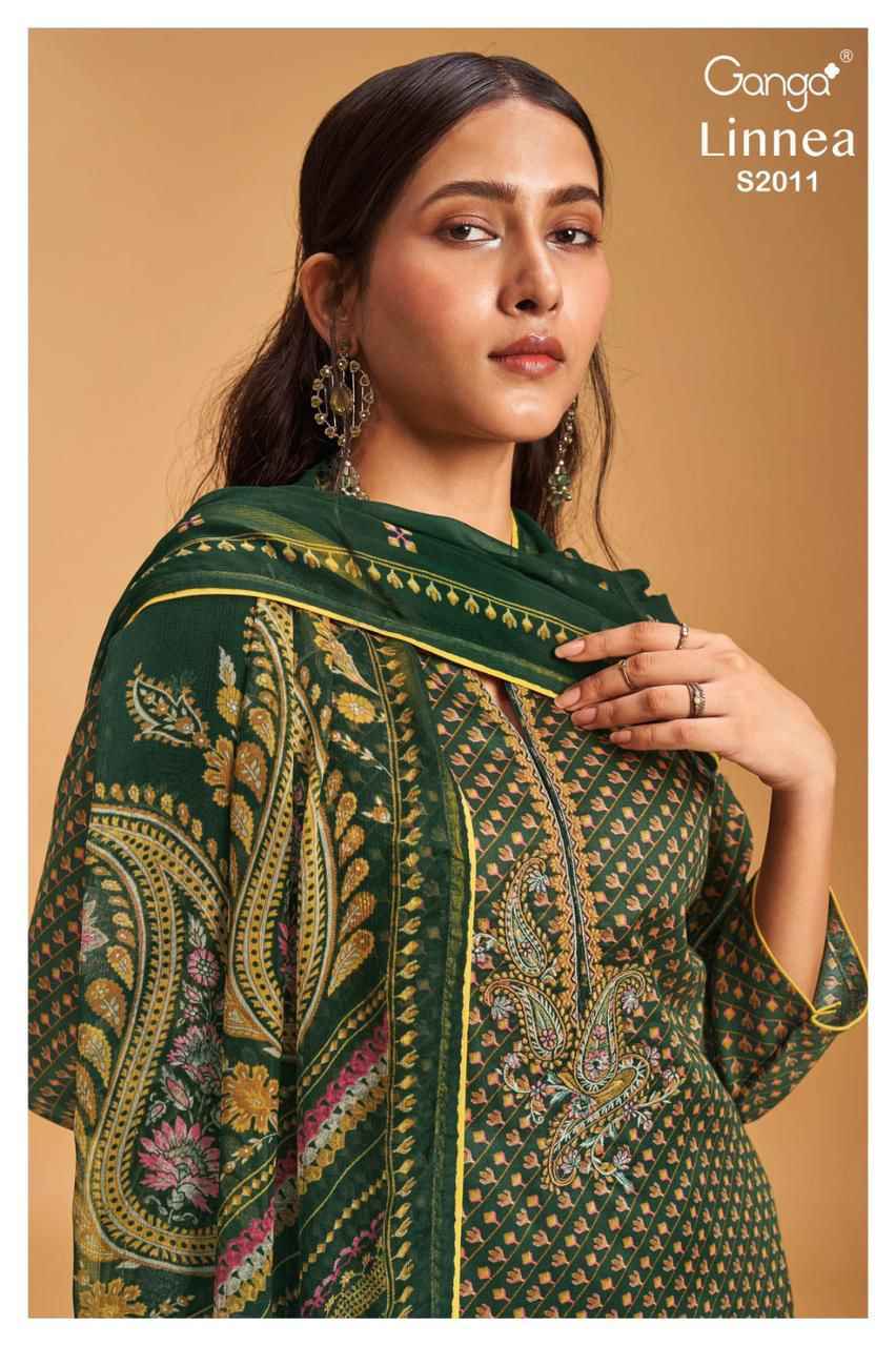 Ganga Linnea Pashmina Dress Material 4 Pc Catalogue