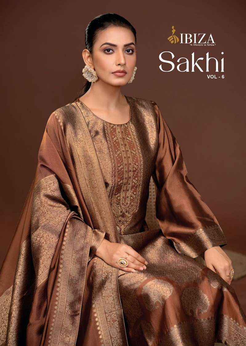 Ibiza Sakhi Silk Vol 6 Silk Jacquard Dress Material 4 pcs Catalogue