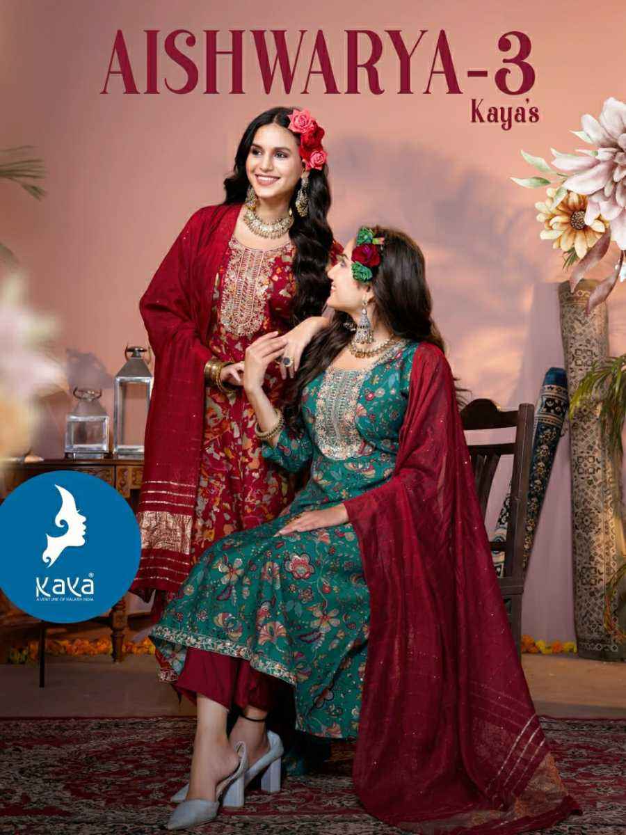 Kaya Aishwarya Vol 3 Chanderi Kurti Combo 8 pcs Catalogue