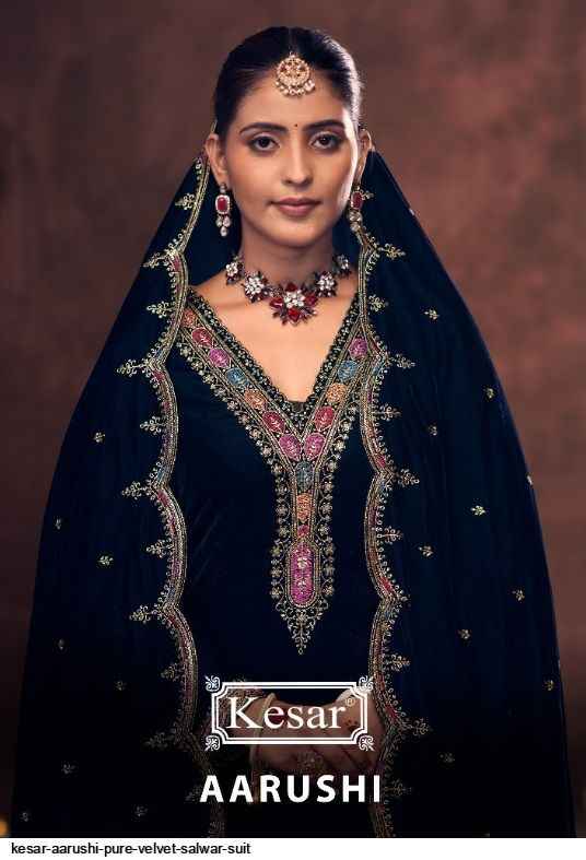 Kesar Aarushi Velvet Dress Material 3 pcs Catalogue