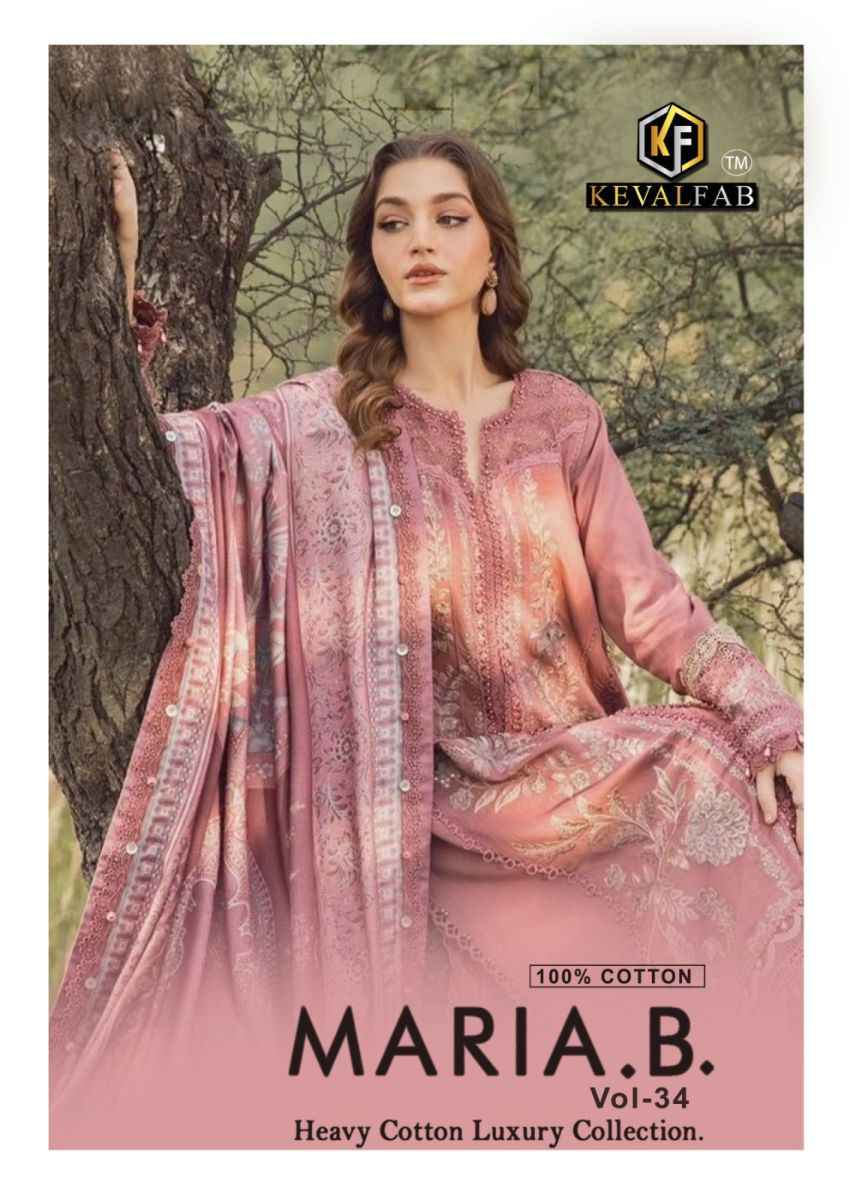 Keval Fab Maria B Vol 34 Cotton Dress Material 6 pcs Catalogue