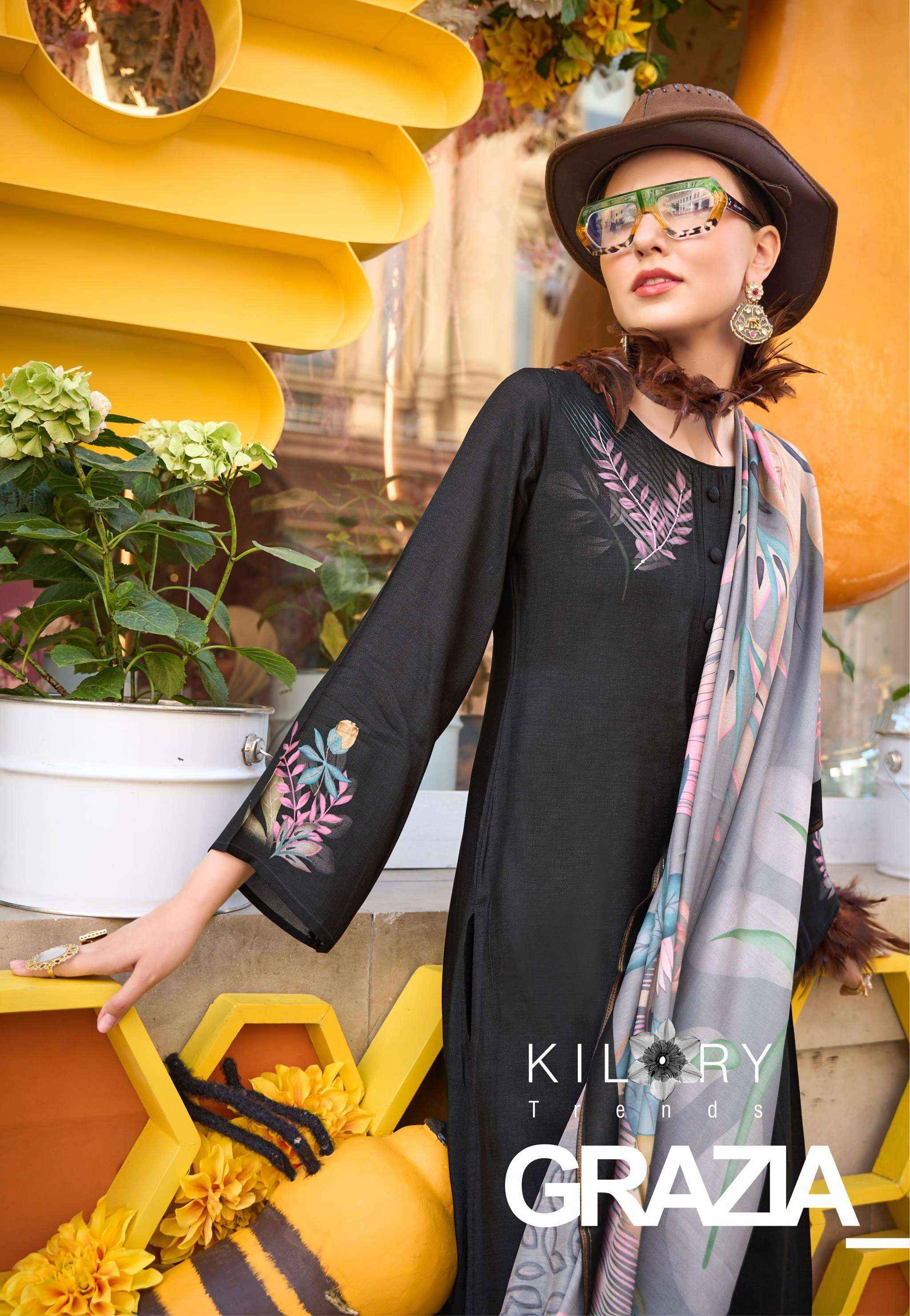 Kilory Trendz Grazia Muslin Dress Material 6 pcs Catalogue