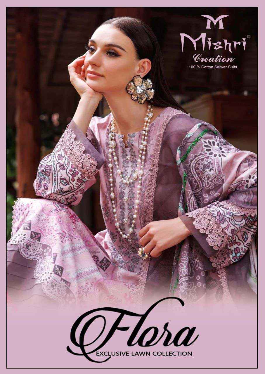 Mishri Creation Flora Vol 1 Lawn Cotton Dress Material 6 pcs Catalogue