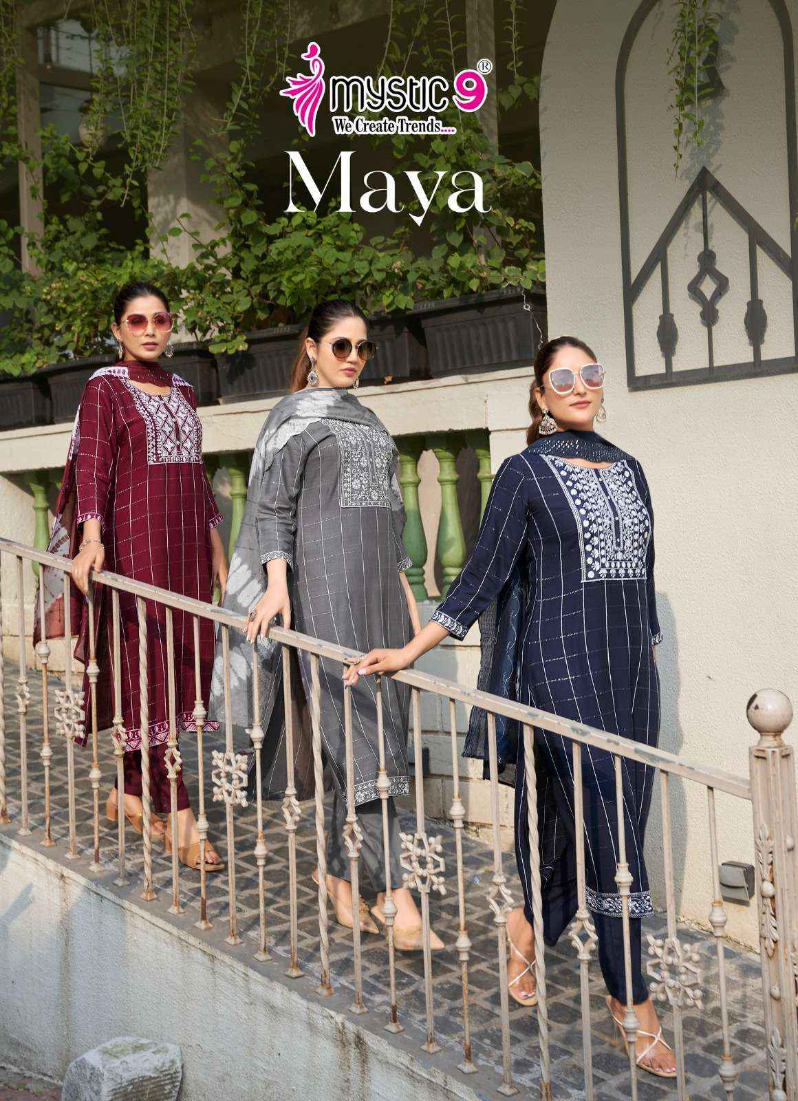 Mystic 9 Maya Vol 1 Rayon Kurti Combo 8 pcs Catalogue