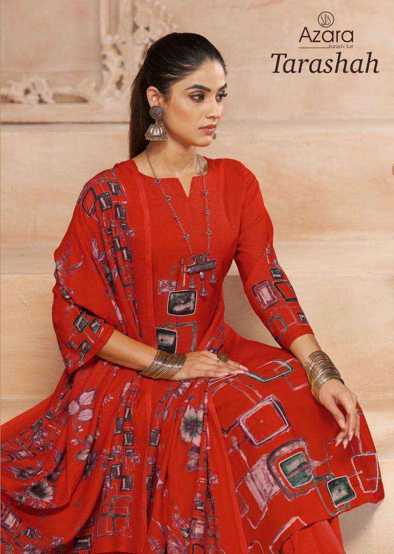 Radhika Fashion Azara Tarashah Viscouse Dress Material 4 pcs Catalogue