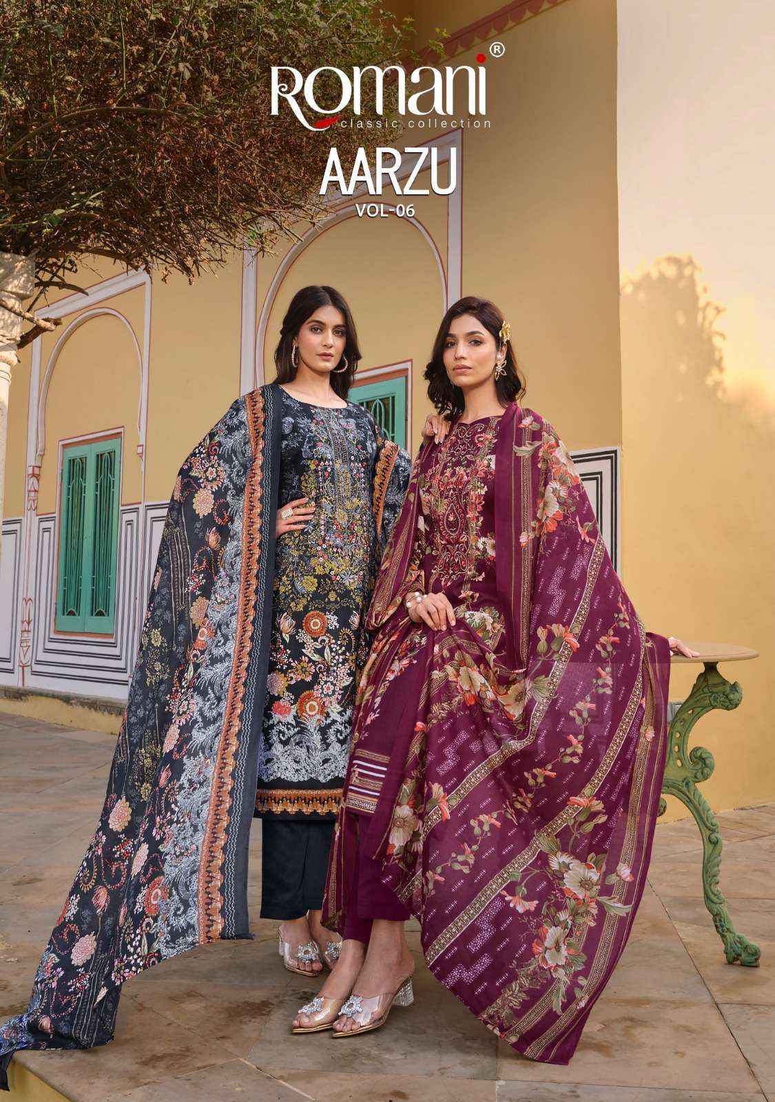 Romani Aarzu Vol 6 Cotton Dress Material 8 pcs Catalogue