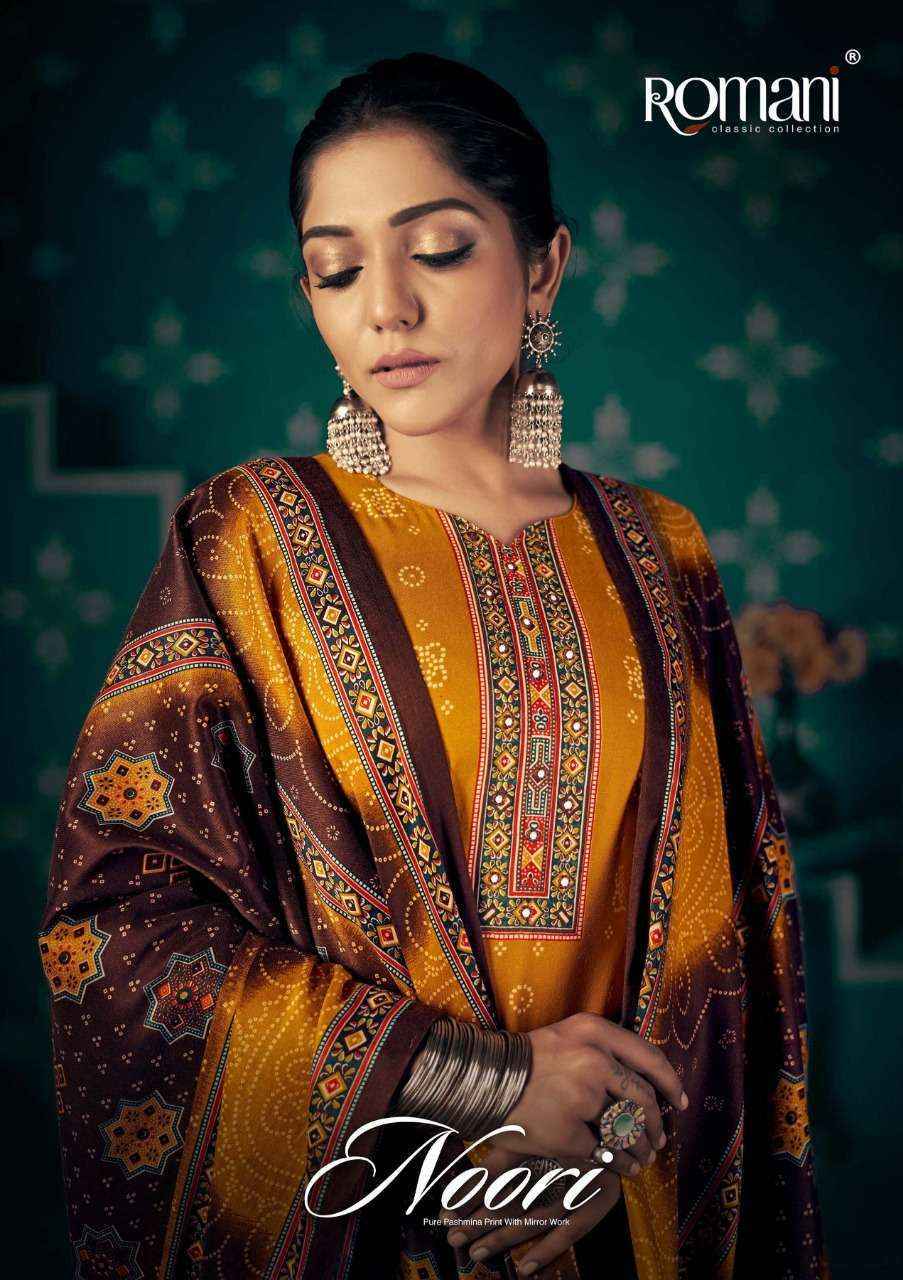 Romani Noori Pashmina Dress Material 10 pcs Catalogue