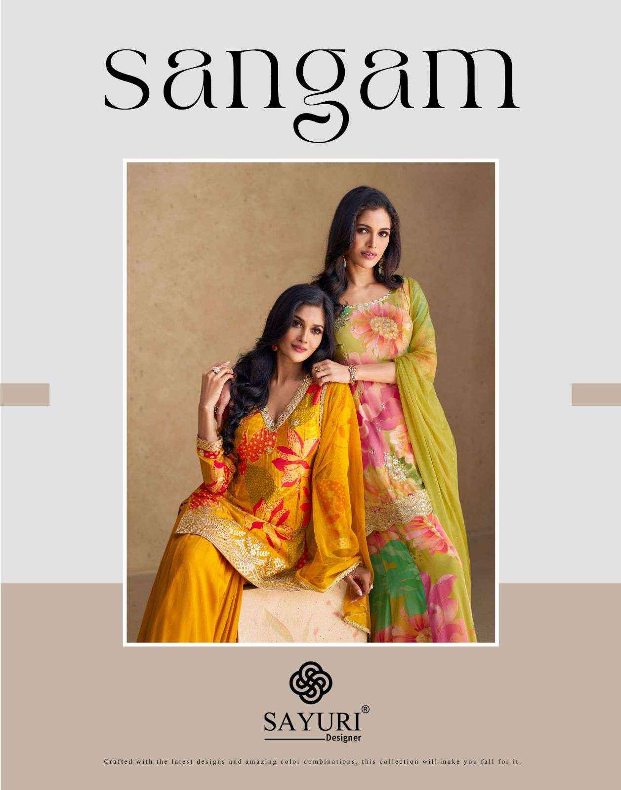 Sayuri Sangam Readymade Chinon Silk Dress 5 pcs Catalogue