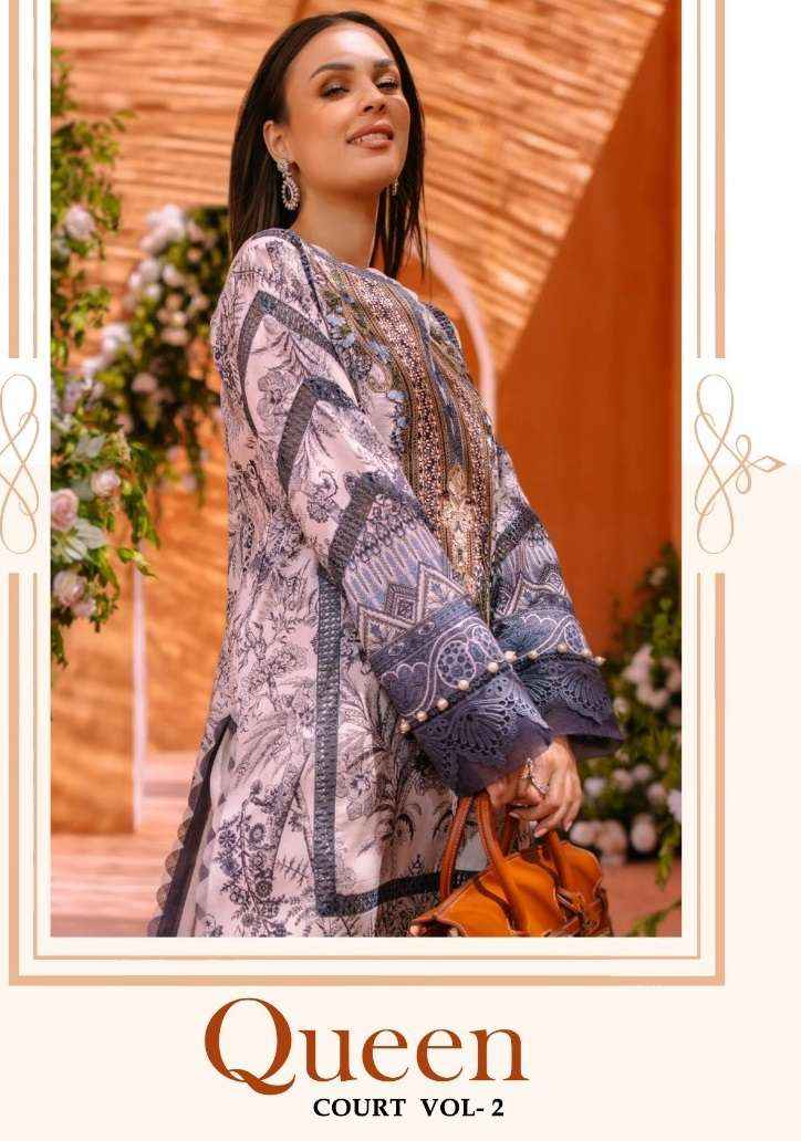 Shraddha Designer Queen Court Vol 2 Lawn Cotton Dress Material 4 pcs Catalogue