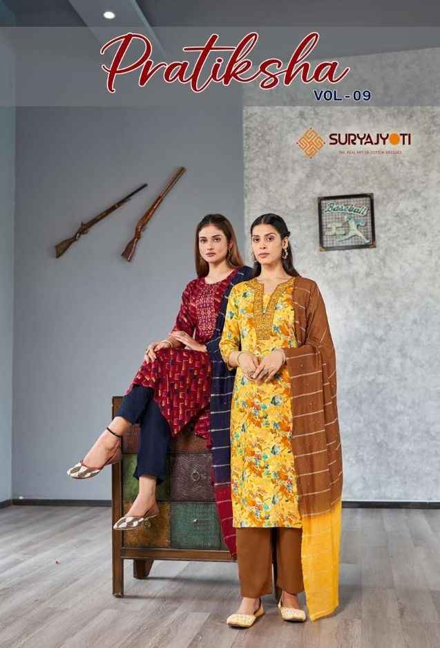 Suryajyoti Pratikasha Vol 9 Readymade Rayon Dress 8 pcs Catalogue