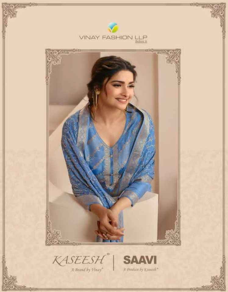 Vinay Kaseesh Saavi Dola Jacquard Dress Material 7 pcs Catalogue