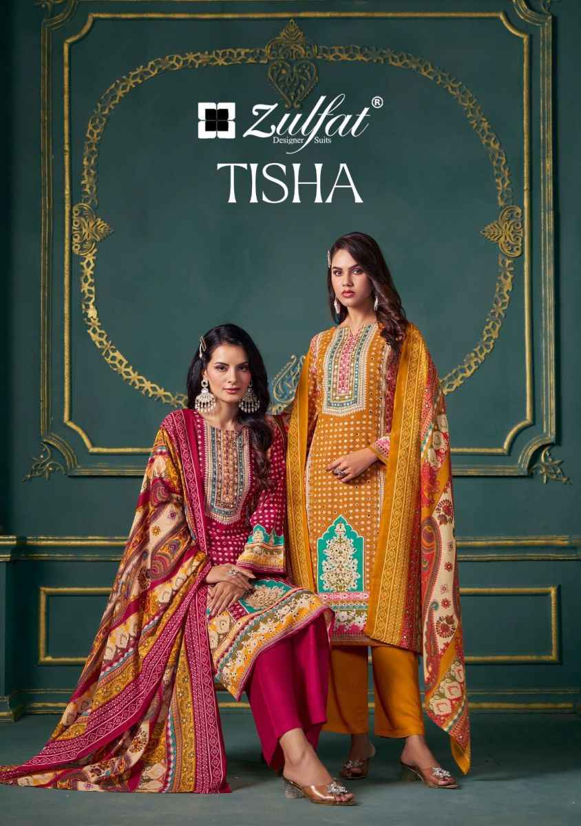 Zulfat Tisha Viscouse Reyon Dress Material 6 pcs Catalogue