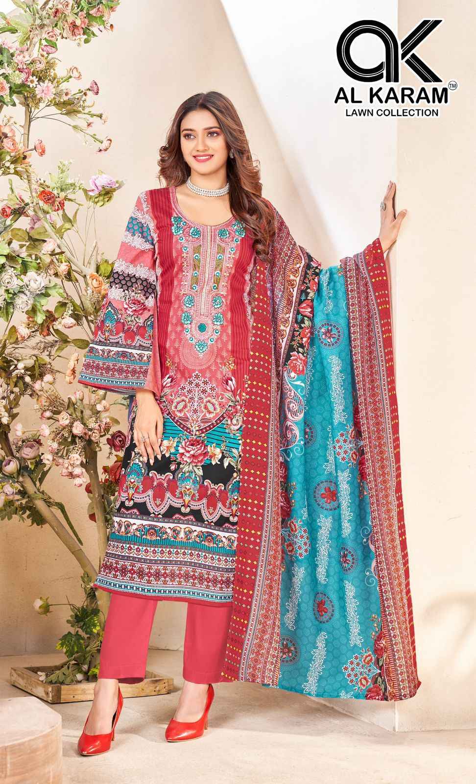 Al Karam Nisa Lawn Dress Material 6 pcs Catalogue