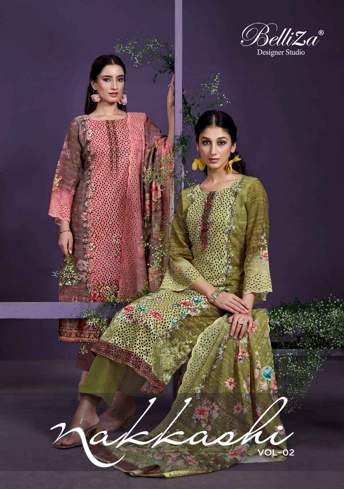 Belliza Nakkashi Vol 2 Cotton Dress Material 6 pcs Catalogue