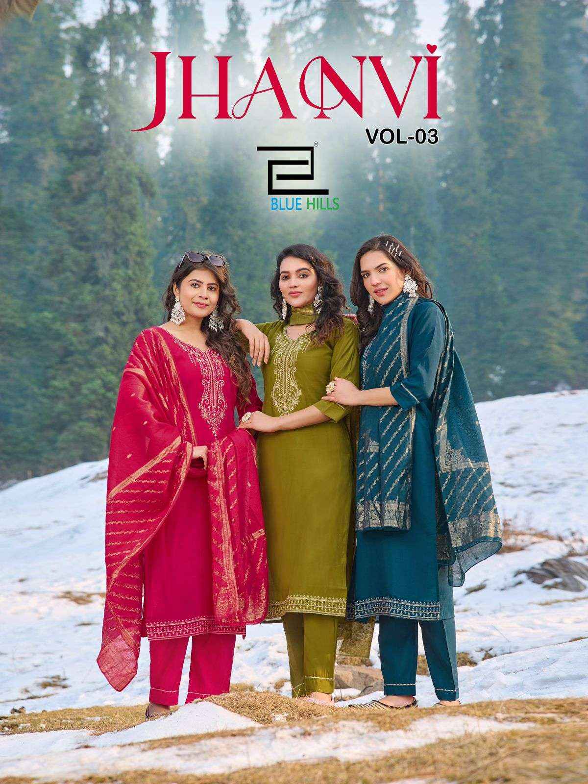 Blue Hills Jhanvi Vol 3 Roman Silk Kurti Combo 6 pcs Catalogue