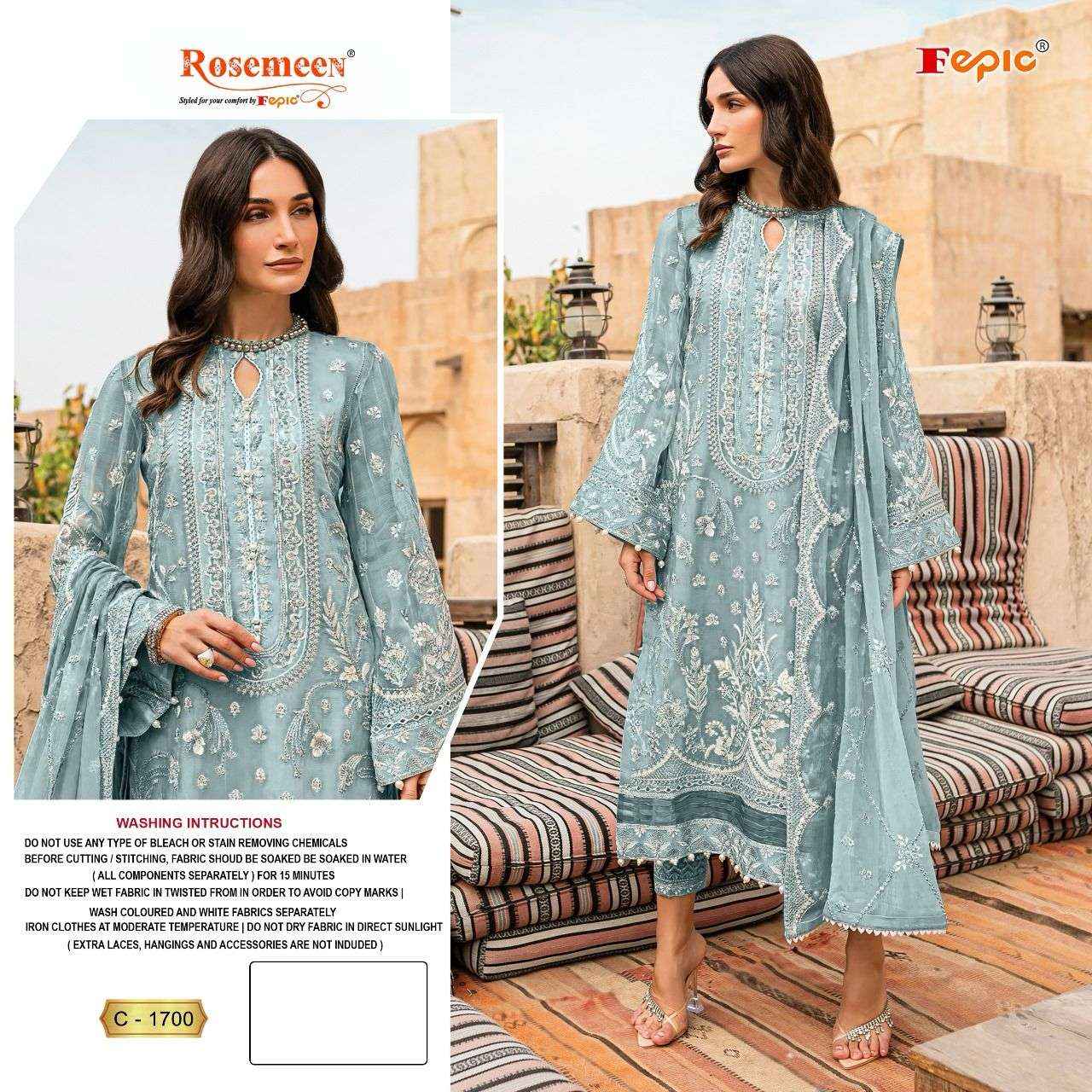 Fepic Rosemeen C 1700 Georgette Dress Material 4 pcs Catalogue