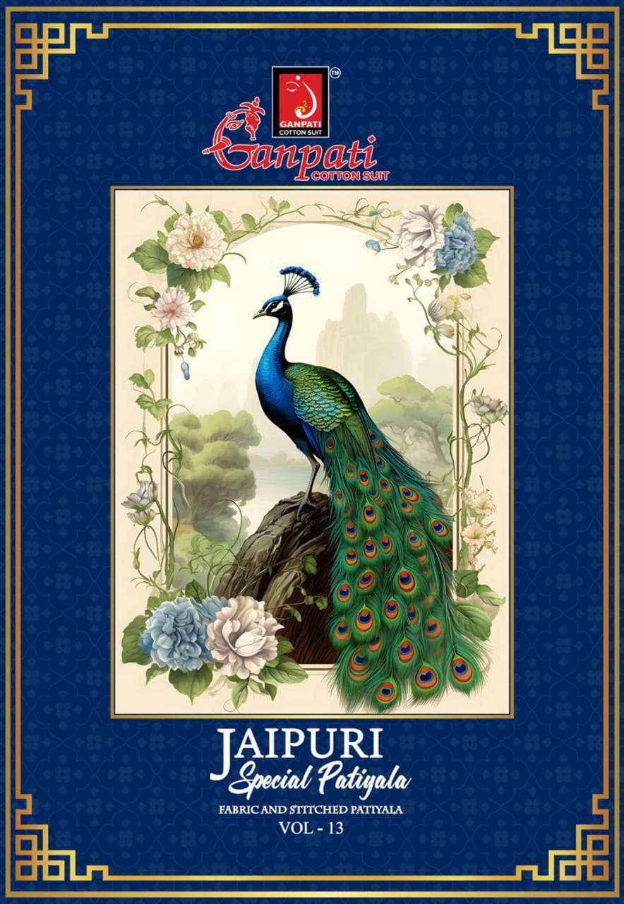 Ganpati Jaipuri Special Patiyala Vol 13 Coton Dress Material 15 pcs Catalogue