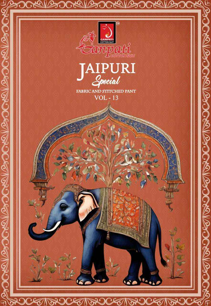 Ganpati Jaipuri Special Vol 13 Cotton Dress Material 15 pcs Catalogue