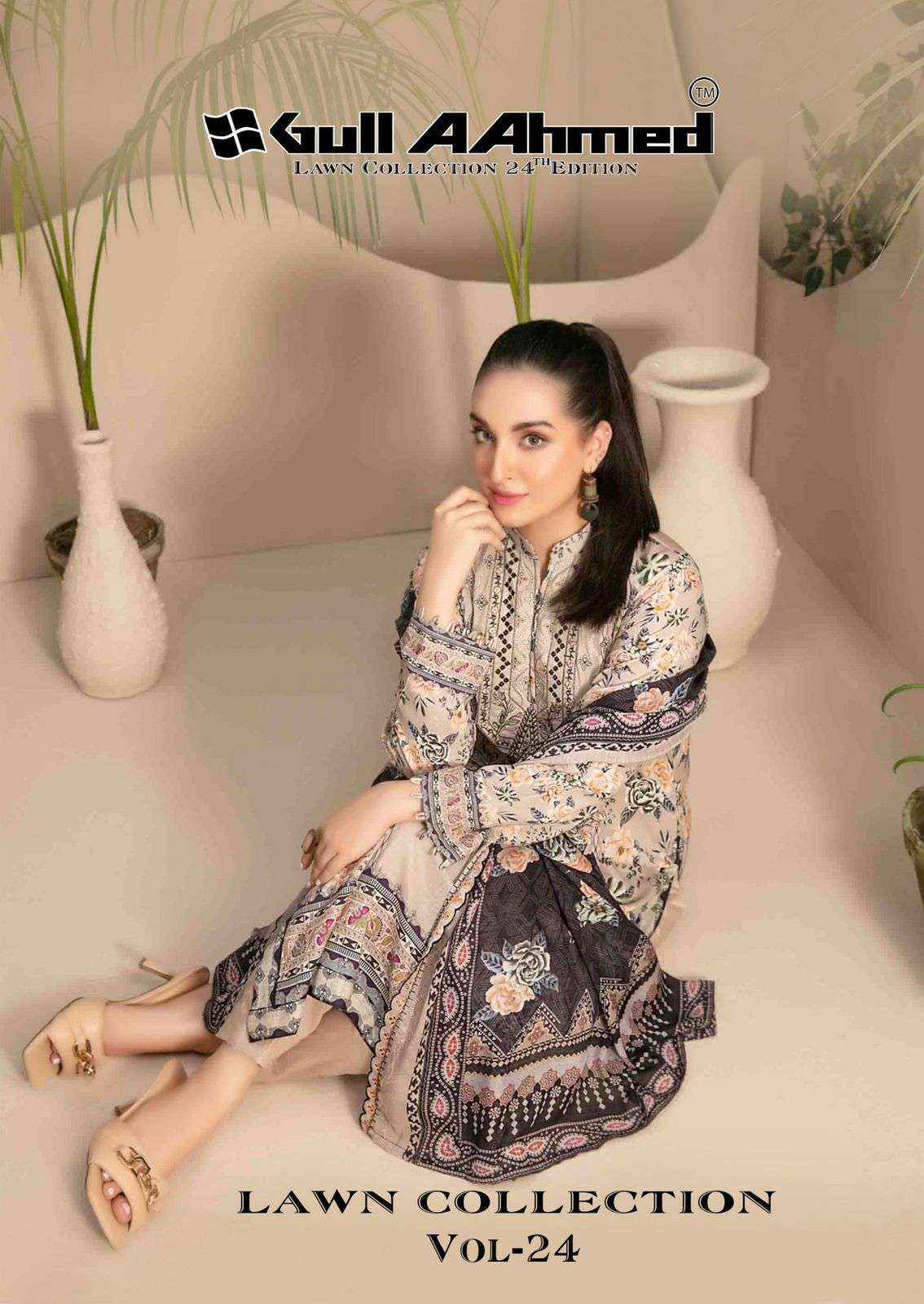 Gull Aahmed Lawn Collection Vol 24 Lawn Cotton Dress Material 6 pcs Catalogue