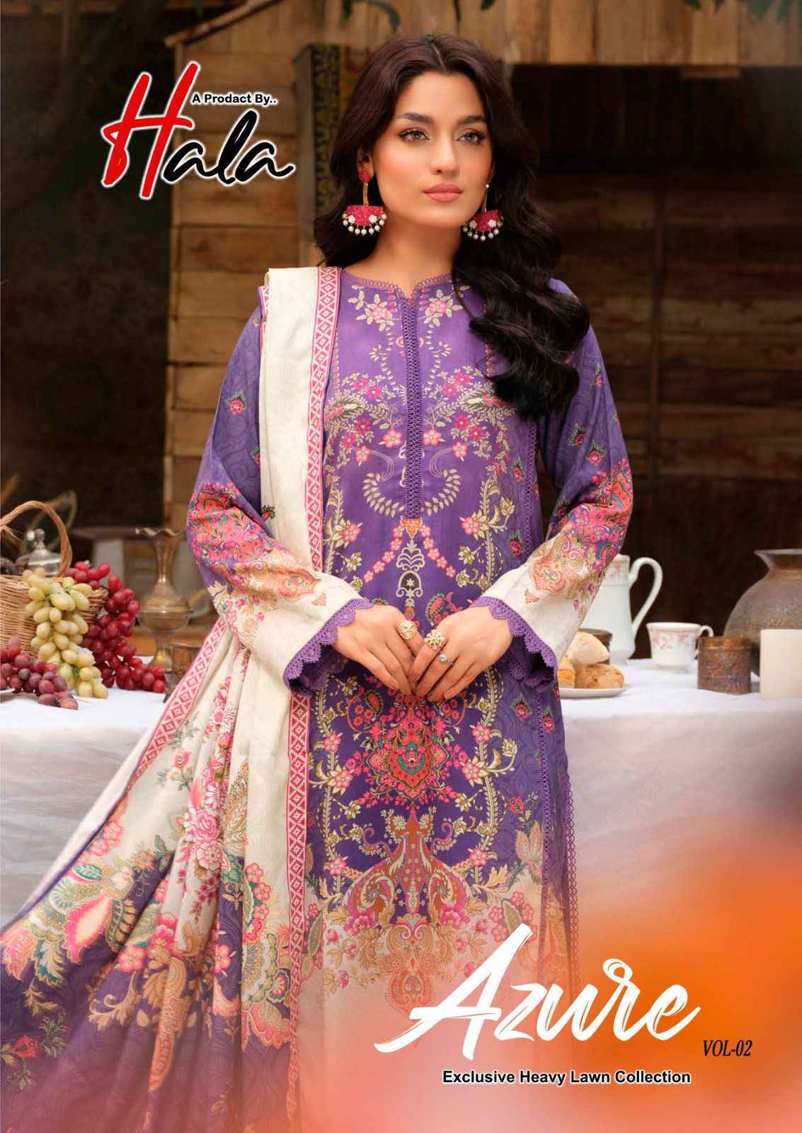 Hala Azure Vol 2 Lawn Cotton Dress Material 6 pcs Catalogue