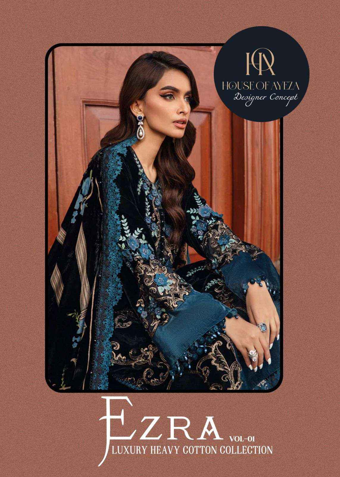 House Of Ayeza Ezra Vol 1 Cotton Dress Material 6 pcs Catalogue