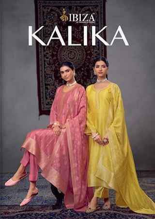 Ibiza Kalika Silk Jacquard Dress Material 4 pcs Catalogue