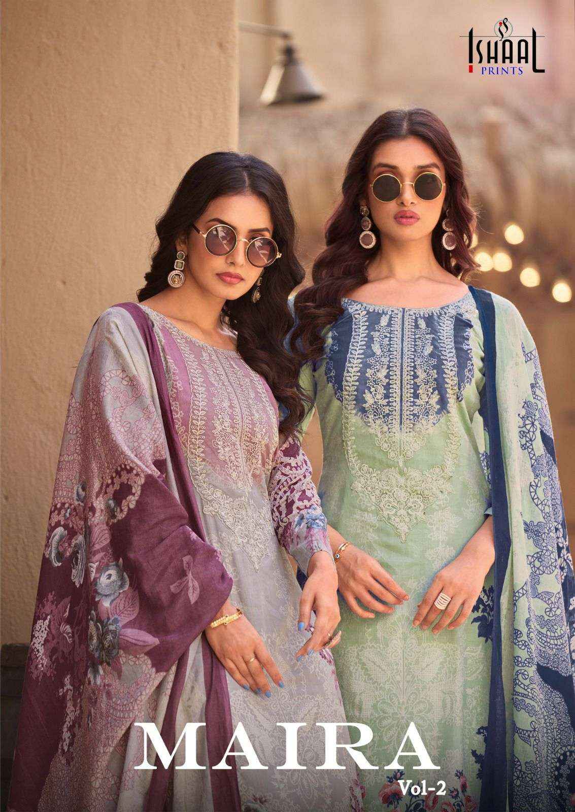 Ishaal Prints Maria Vol 2 Lawn Cotton Dress Material 8 pcs Catalogue