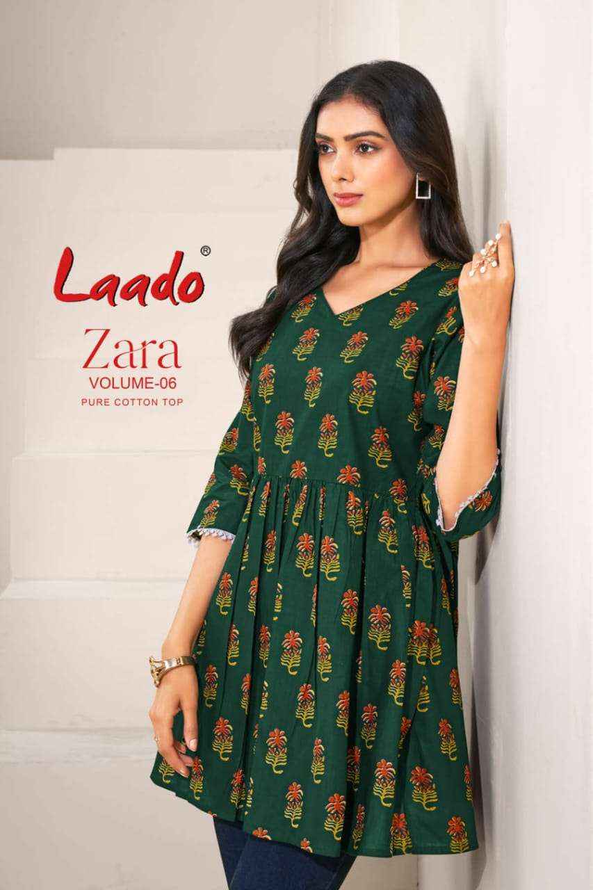 Laado Zara Vol 6 Cotton Kurti 12 pcs Catalogu