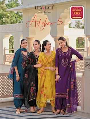 Lily & Lali Afghani 5 Silk Kurti Combo 6 pcs Catalogue