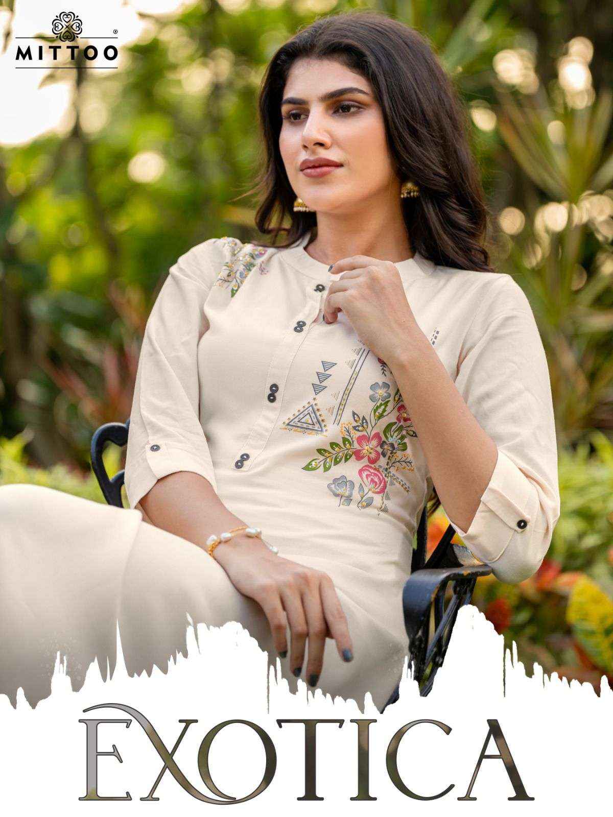 Mittoo Exotica Rayon Kurti 6 pcs Catalogue