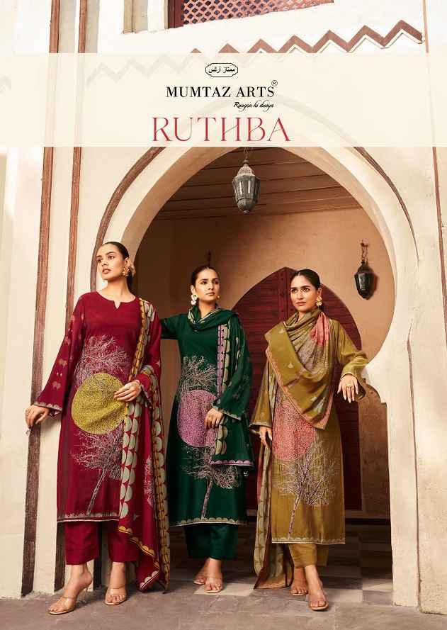 Mumtaz Arts Ruthba Viscouse Musline Dress Material 4 pcs Catalogue