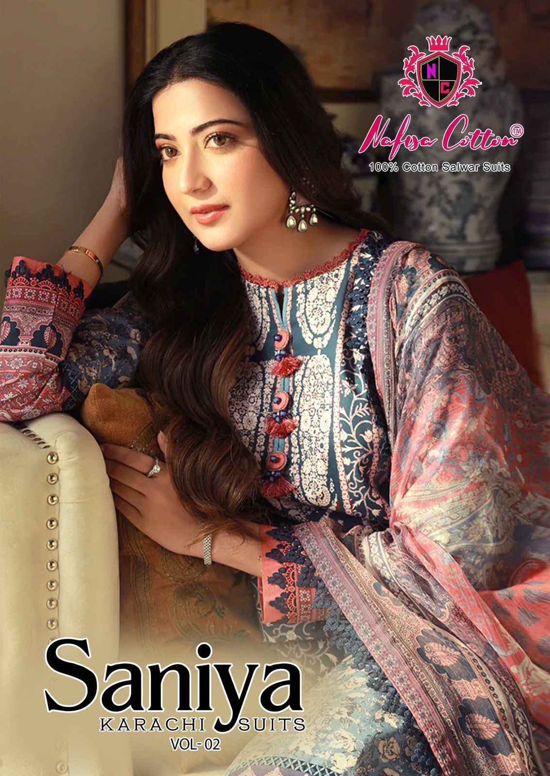 Nafisa Cotton Saniya Karachi Suits Vol 2 Cotton Dress Material 6 pcs Catalogue