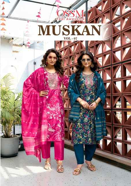 Ossm Muskan Vol 7 Vetican Silk Kurti Combo 6 pcs Catalogue