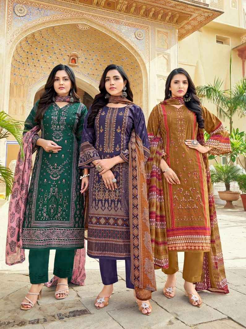 Pakiza Prints Abu Saeed Vol 50 Lawn Cotton Dress Material 10 pcs Catalogue