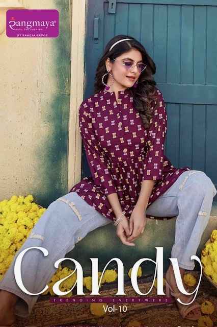 Rangmaya Candy Vol 10 Short Rayon Kurti 8 pcs Catalogue