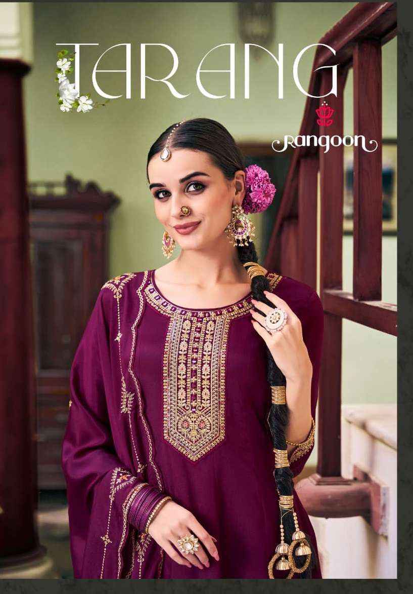 Rangoon Tarang Readymade Chinon Silk Dress 4 pcs Catalogue