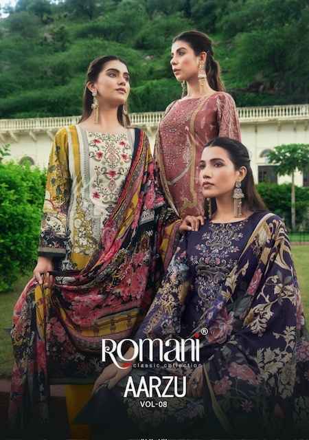 Romani Aarzu Vol 8 Cotton Dress Material 8 pcs Catalogue