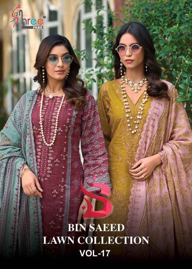 Shree Fabs Bin Saeed Lawn Collection Vol 17 Cotton Dress Material 6 pcs Catalogue