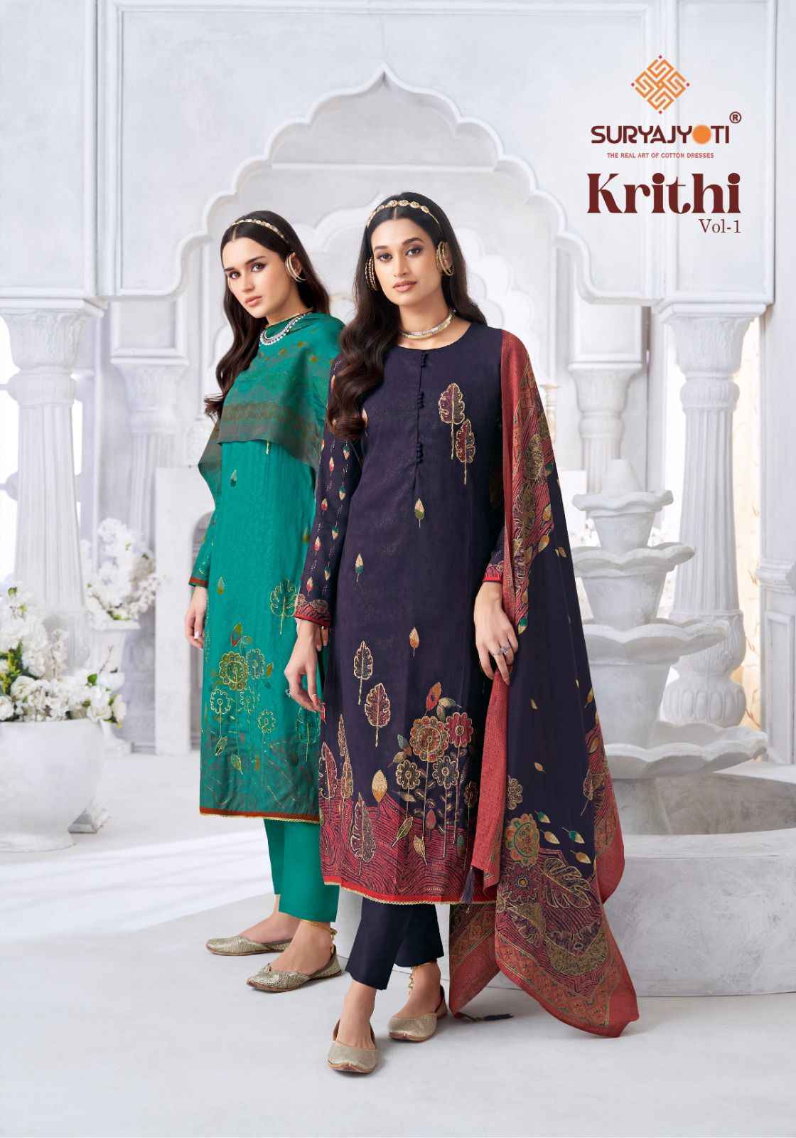 SuryaJyoti Krithi Vol 1 Cotton Dress Material 6 pcs Catalogue