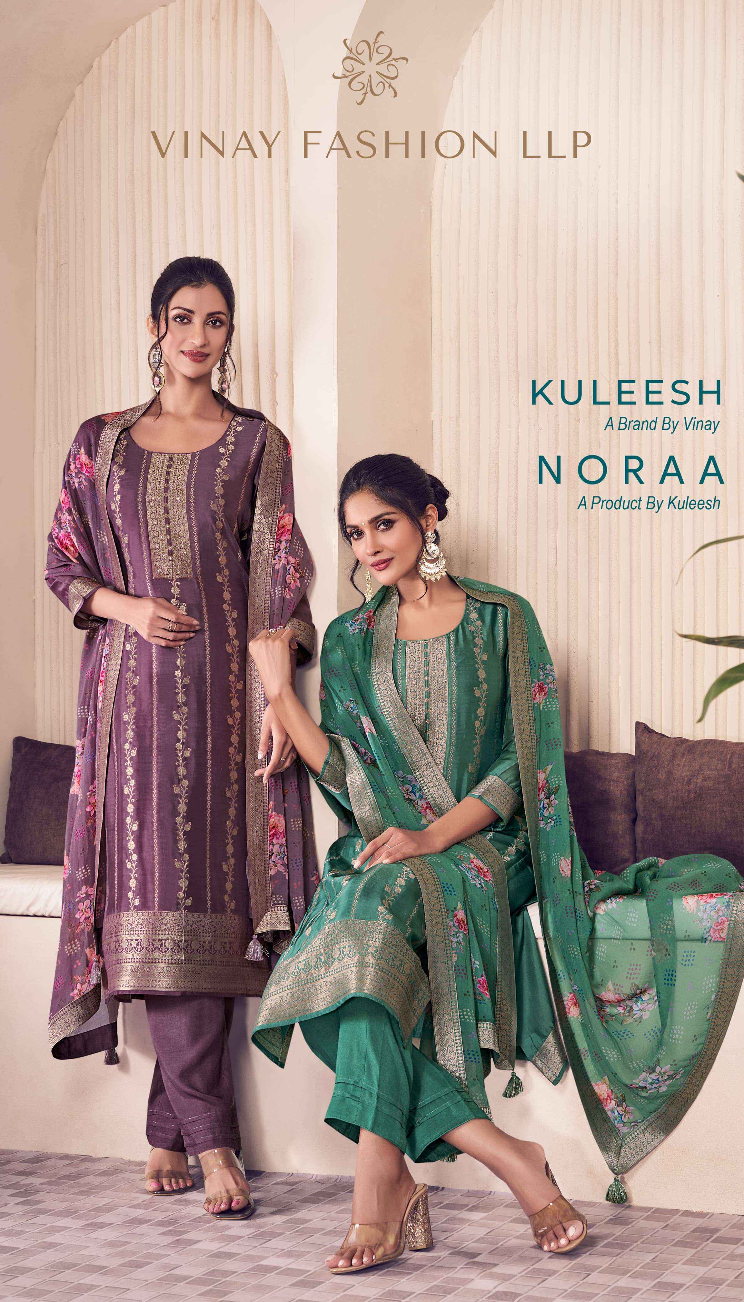 Vinay Fashion Kuleesh Noraa Silk Jacquard Dress Material 4 pcs Catalogue